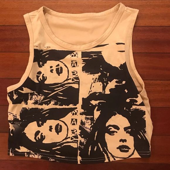 Womens graphic cropped tank tshirt size medium - Picture 1 of 4